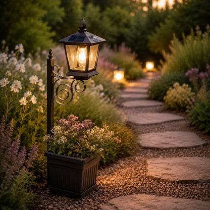 Solar Lantern Planter – Outdoor Hanging Lantern with Flower Pot, Patio & Garden Decor | LumenTrail