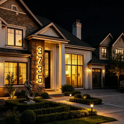 Solar House Number Light – Illuminated Address Sign, Outdoor Wall Mount, Waterproof | LumenTrail