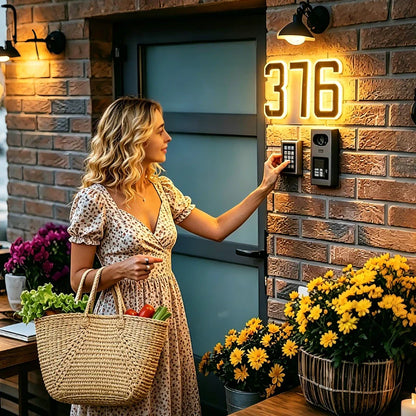 Solar House Number Light – Illuminated Address Sign, Outdoor Wall Mount, Waterproof | LumenTrail