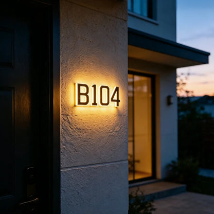 Solar House Number Light – Illuminated Address Sign, Outdoor Wall Mount, Waterproof | LumenTrail