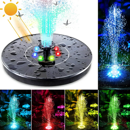 Solar Water Fountain with Lights – Floating Outdoor Fountain Pump for Bird Bath & Pond | LumenTrail