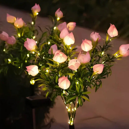 Solar Flower Lights Outdoor – Decorative LED Garden Stake Lights for Yard & Pathway | LumenTrail