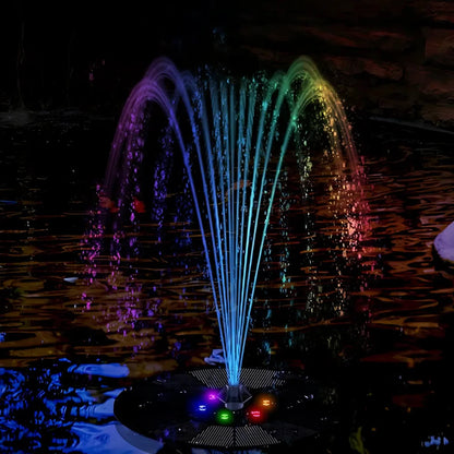 Solar Water Fountain with Lights – Floating Outdoor Fountain Pump for Bird Bath & Pond | LumenTrail