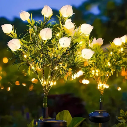 Solar Flower Lights Outdoor – Decorative LED Garden Stake Lights for Yard & Pathway | LumenTrail