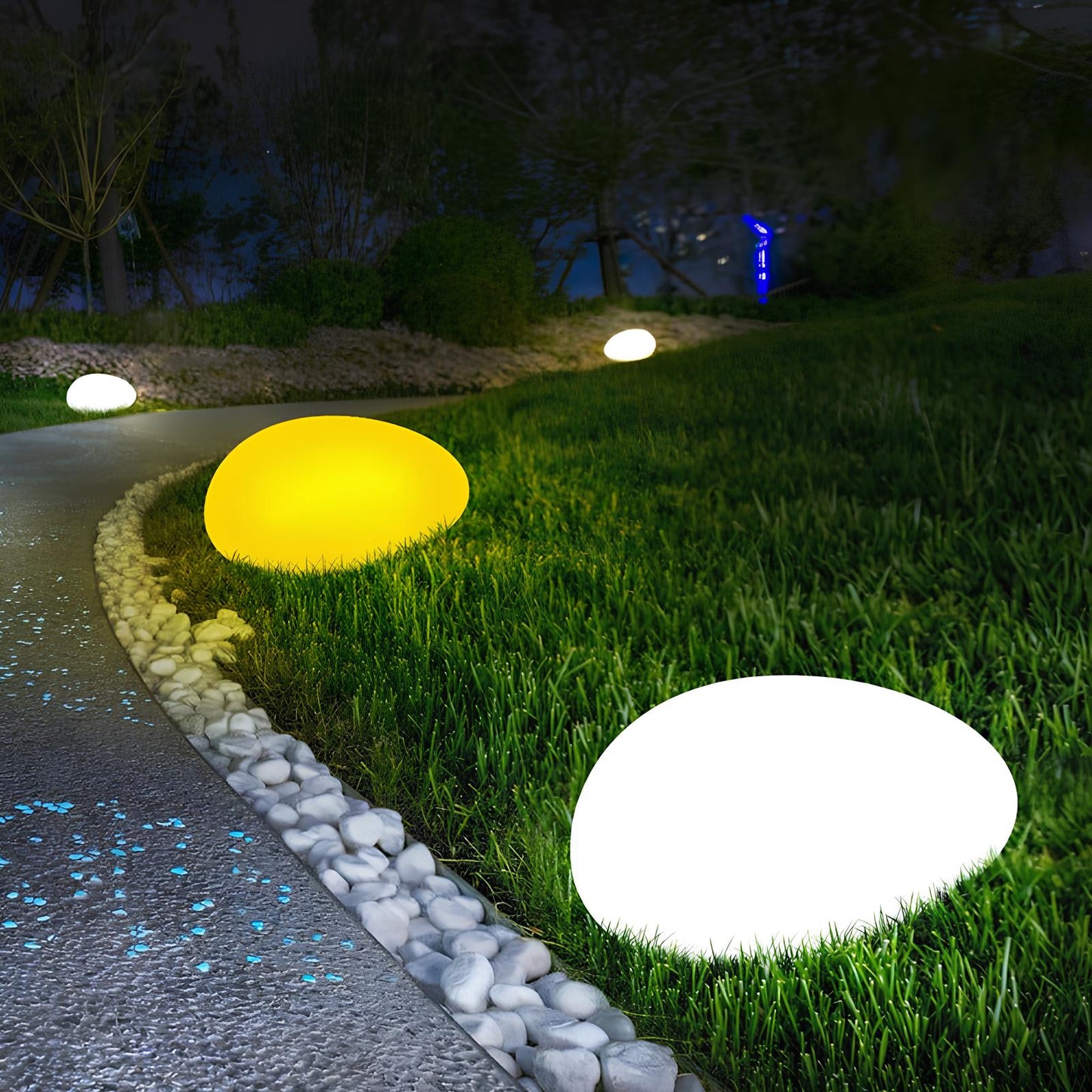 Solar Rock Garden Light – Decorative Cobblestone Landscape Path Light, Waterproof | LumenTrail