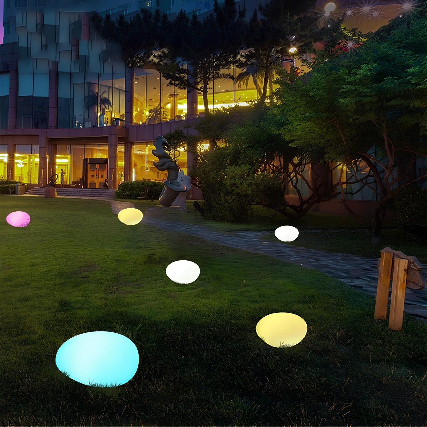 Solar Rock Garden Light – Decorative Cobblestone Landscape Path Light, Waterproof | LumenTrail