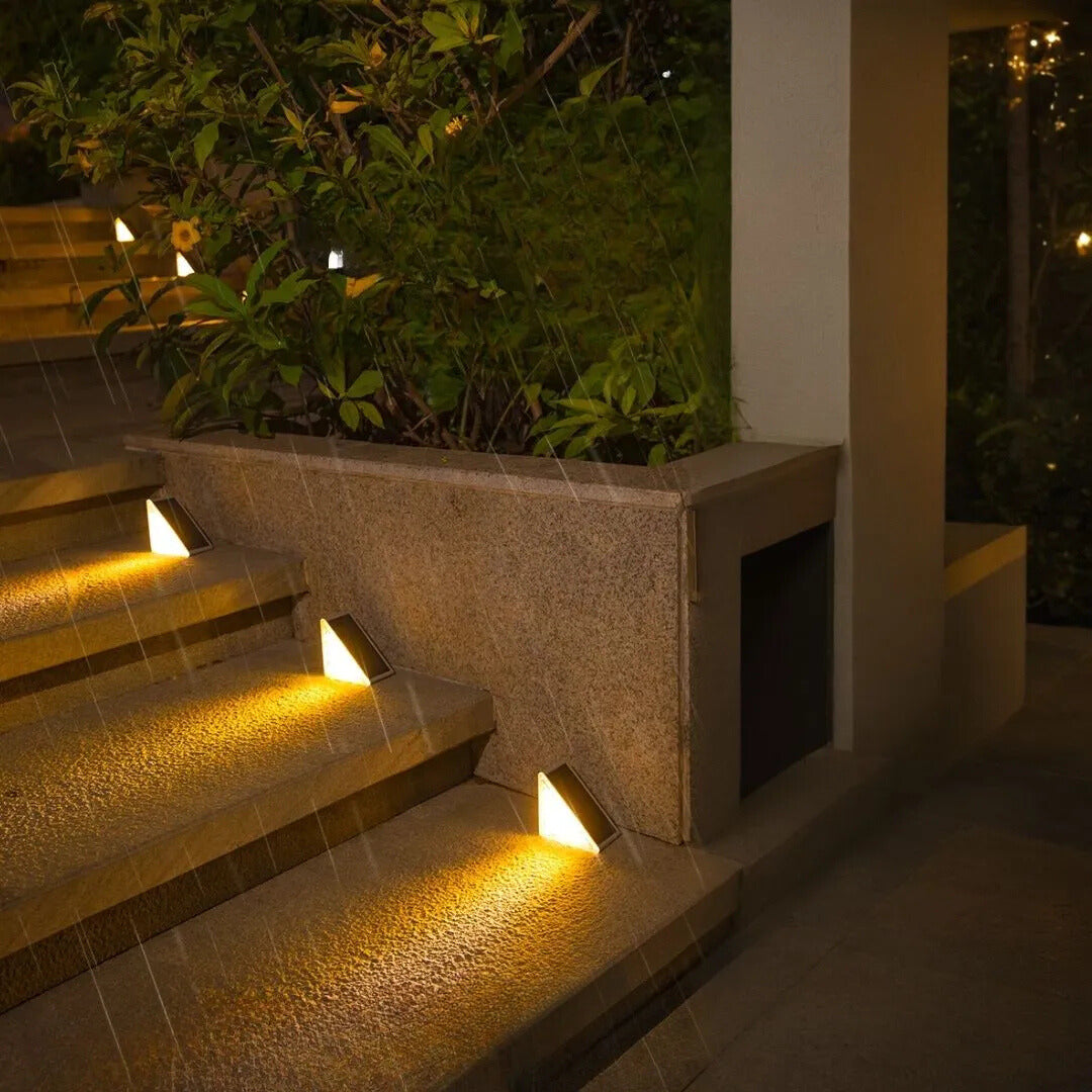 Solar Stair Lights Outdoor – LED Step Lights for Deck, Stairs & Patio, Waterproof | LumenTrail
