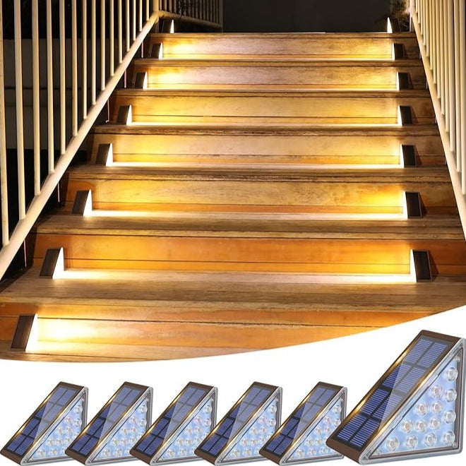 Solar Stair Lights Outdoor – LED Step Lights for Deck, Stairs & Patio, Waterproof | LumenTrail