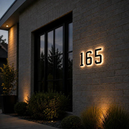 Solar House Number Light – Illuminated Address Sign, Outdoor Wall Mount, Waterproof | LumenTrail