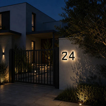 Solar House Number Light – Illuminated Address Sign, Outdoor Wall Mount, Waterproof | LumenTrail
