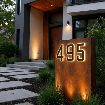 Solar House Number Light – Illuminated Address Sign, Outdoor Wall Mount, Waterproof | LumenTrail