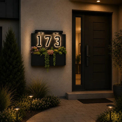 Solar House Number Light – Illuminated Address Sign, Outdoor Wall Mount, Waterproof | LumenTrail
