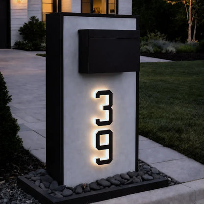 Solar House Number Light – Illuminated Address Sign, Outdoor Wall Mount, Waterproof | LumenTrail