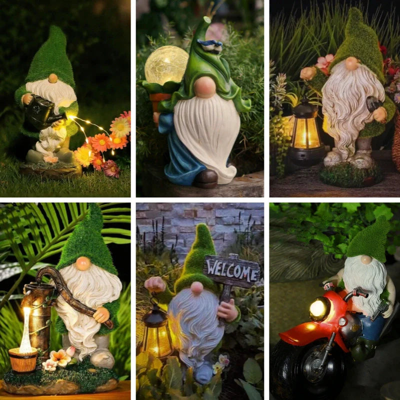 Solar Garden Gnome Lights – Decorative Outdoor Statue Figurine Lights for Yard & Patio | LumenTrail