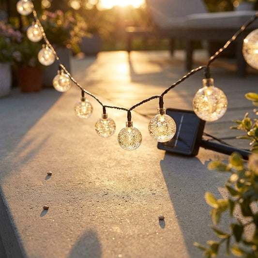 Solar Crystal Globe String Lights