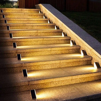 Solar Stair Lights Outdoor – LED Step Lights for Deck, Stairs & Patio, Waterproof | LumenTrail